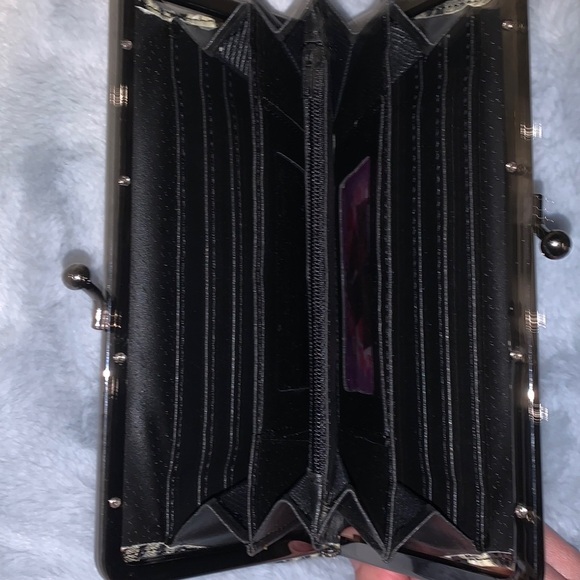 NWOT Animal Print Leather Clutch/Wallet leapard panther minimal statement bag - Picture 9 of 13